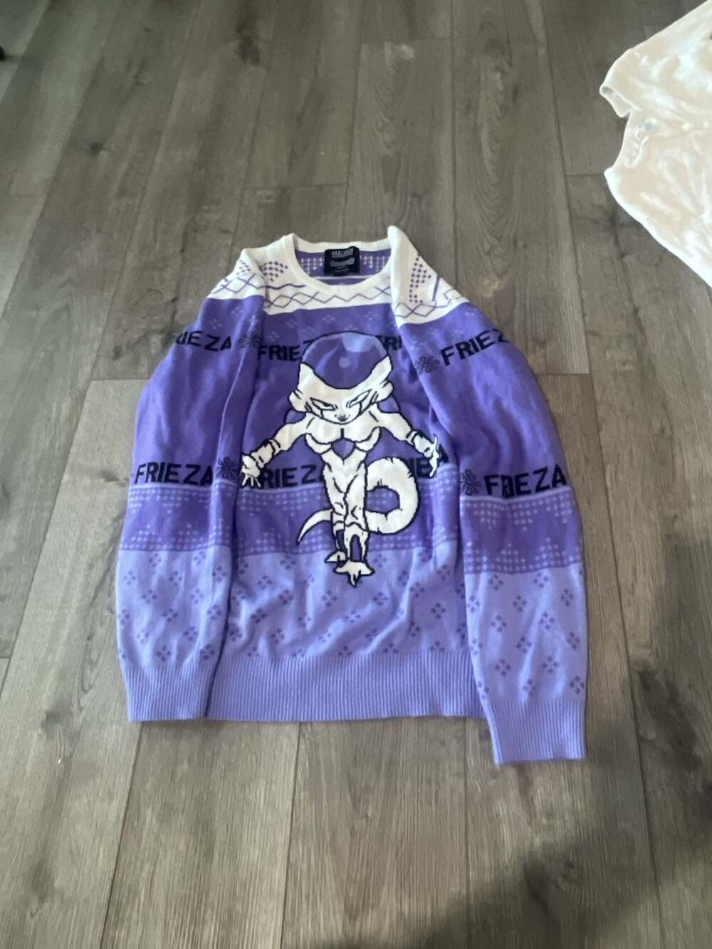 BoxLunch Dragon Ball Z Frieza Character Fair Isle Pattern Ugly Christmas Sweater